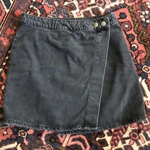 Vintage black denim wrap skirt 6
